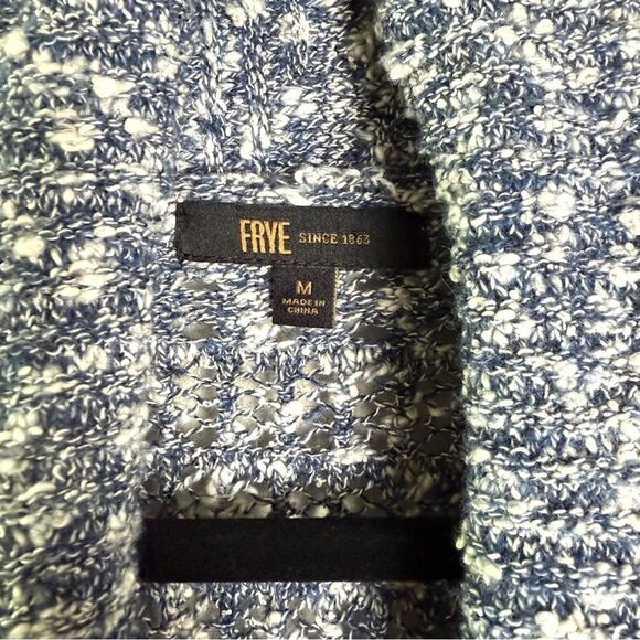 Frye Blue Marled Knit Open Front Cardigan Sweater M NWT - Picture 4 of 15